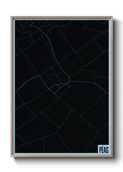 Une affiche de carte sur Péas