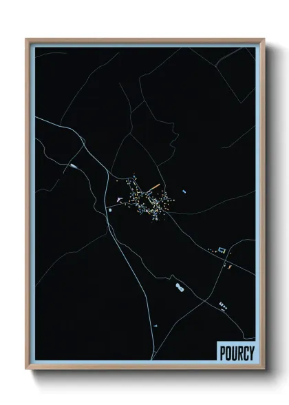 Une affiche de carte sur Pourcy