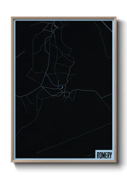 Une affiche de carte sur Romery