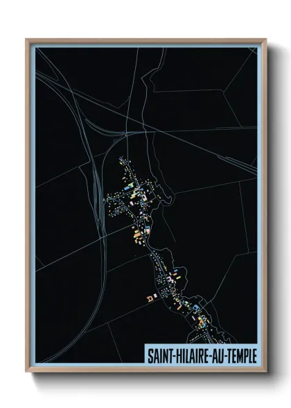 Une affiche de carte sur Saint-Hilaire-au-Temple