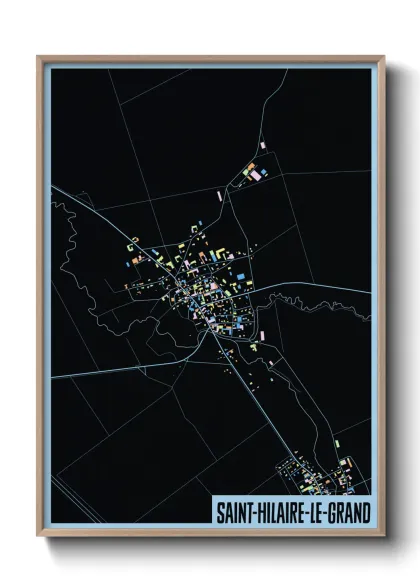 Une affiche de carte sur Saint-Hilaire-le-Grand