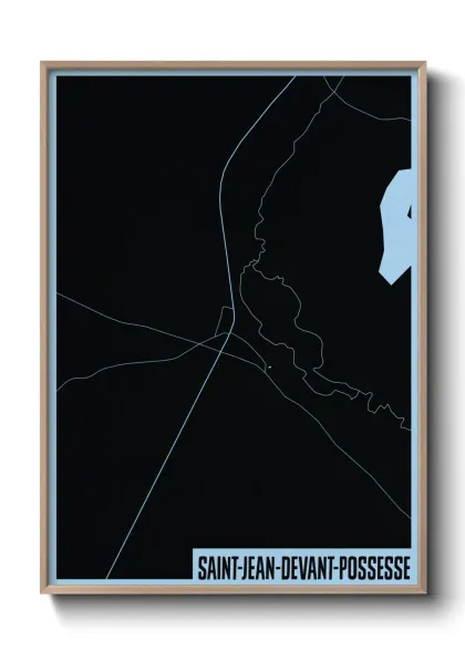 Une affiche de carte sur Saint-Jean-devant-Possesse