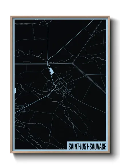 Une affiche de carte sur Saint-Just-Sauvage
