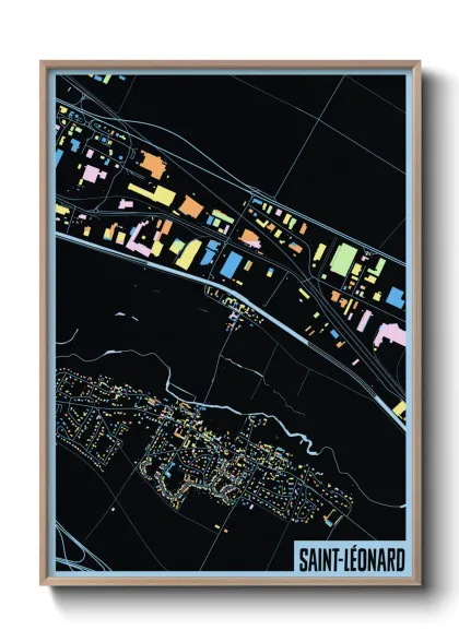 Une affiche de carte sur Saint-Léonard