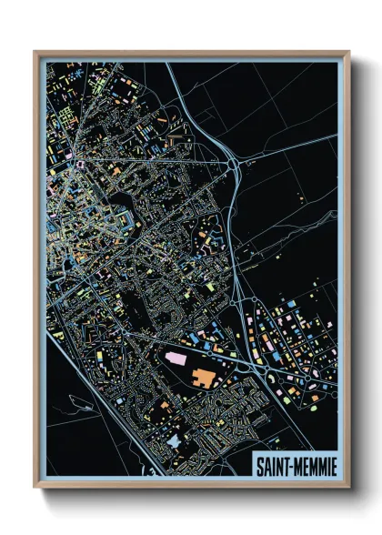 Une affiche de carte sur Saint-Memmie