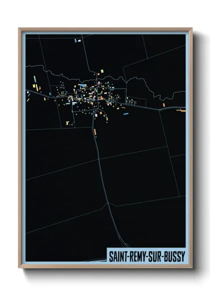 Une affiche de carte sur Saint-Remy-sur-Bussy