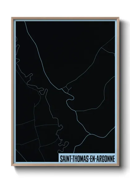 Une affiche de carte sur Saint-Thomas-en-Argonne