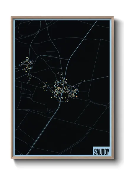 Une affiche de carte sur Saudoy