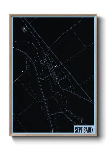 Une affiche de carte sur Sept-Saulx