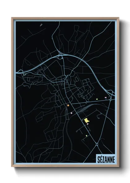 Une affiche de carte sur Sézanne