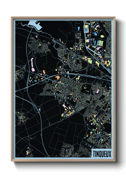 Une affiche de carte sur Tinqueux