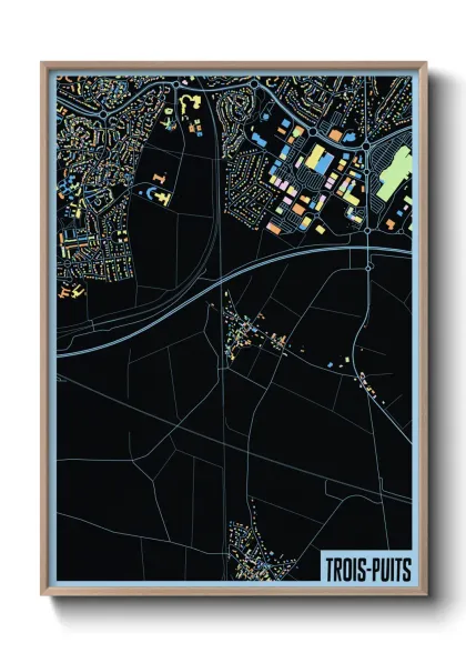 Une affiche de carte sur Trois-Puits