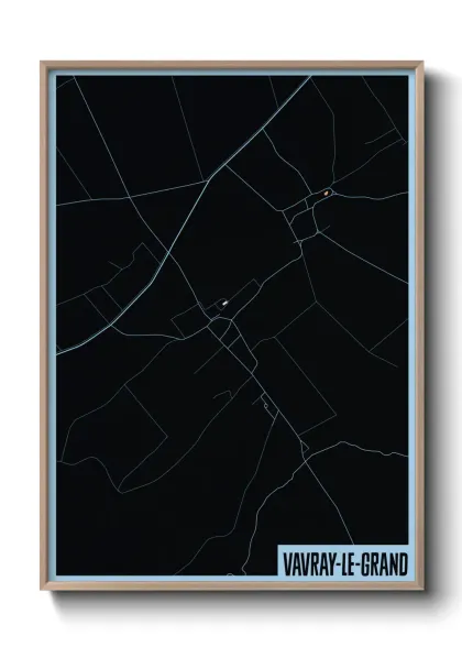 Une affiche de carte sur Vavray-le-Grand