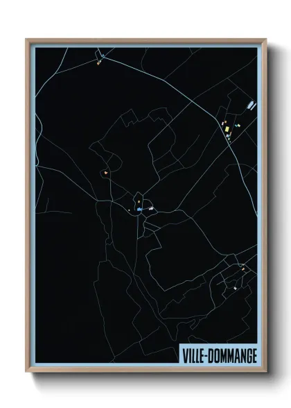 Une affiche de carte sur Ville-Dommange