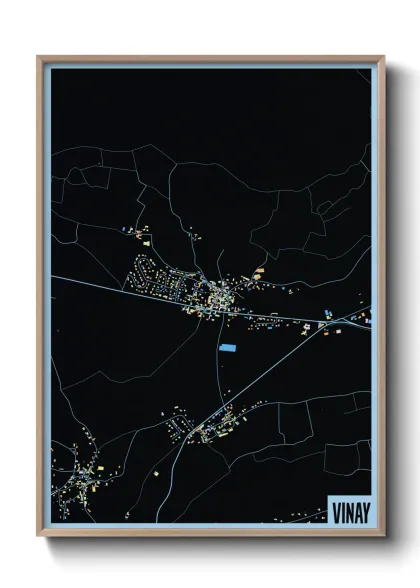 Une affiche de carte sur Vinay