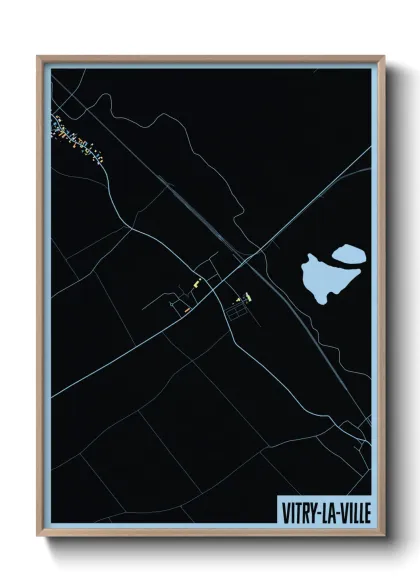 Une affiche de carte sur Vitry-la-Ville