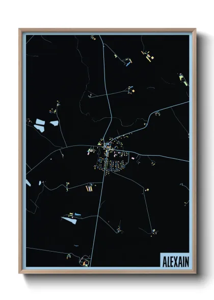 Une affiche de carte sur Alexain