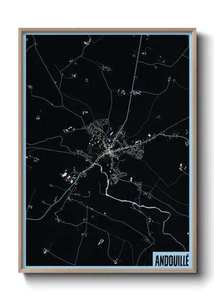 Une affiche de carte sur Andouillé