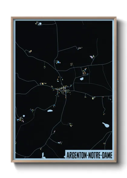 Une affiche de carte sur Argenton-Notre-Dame