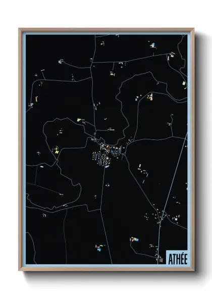 Une affiche de carte sur Athée