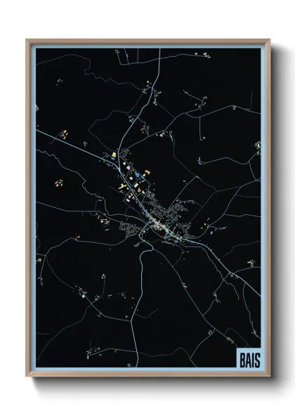 Une affiche de carte sur Bais