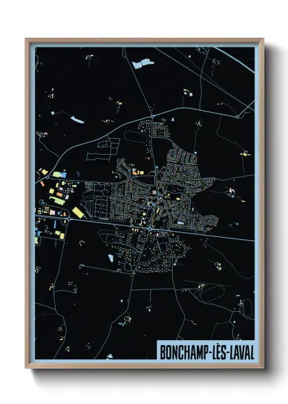 Une affiche de carte sur Bonchamp-lès-Laval