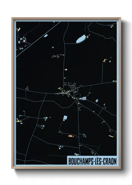 Une affiche de carte sur Bouchamps-lès-Craon