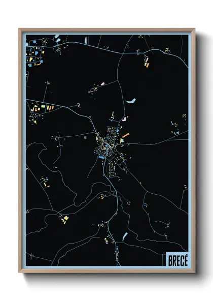 Une affiche de carte sur Brecé