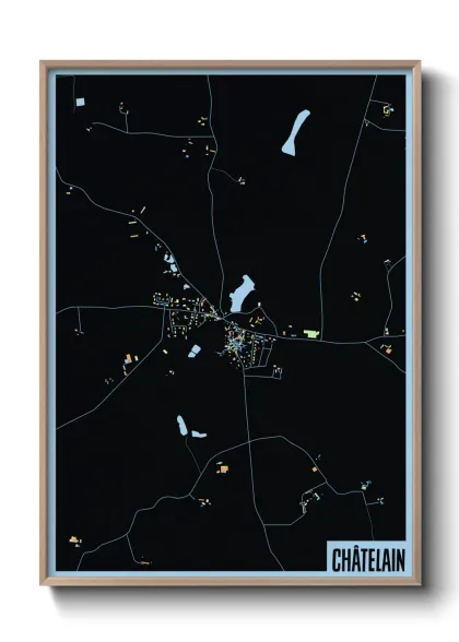 Une affiche de carte sur Châtelain