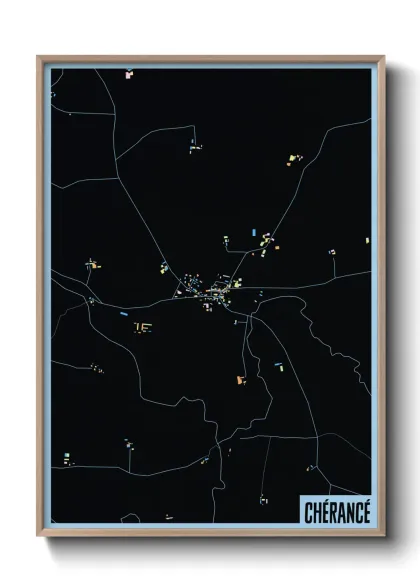 Une affiche de carte sur Chérancé