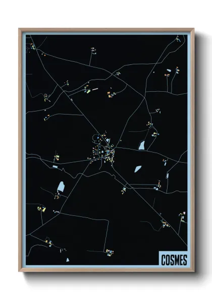 Une affiche de carte sur Cosmes