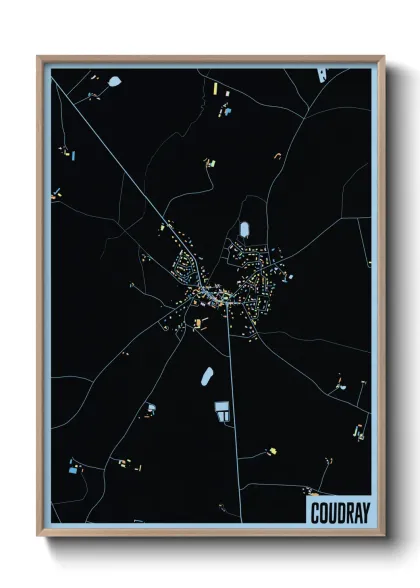 Une affiche de carte sur Coudray