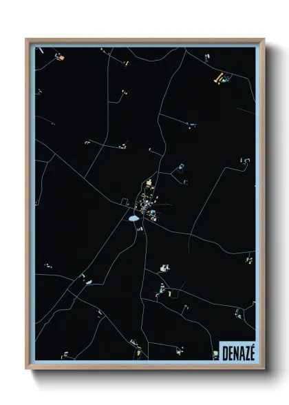 Une affiche de carte sur Denazé