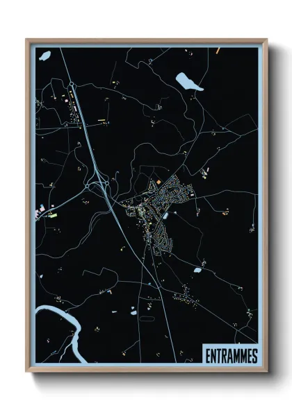 Une affiche de carte sur Entrammes