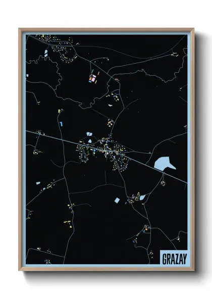 Une affiche de carte sur Grazay