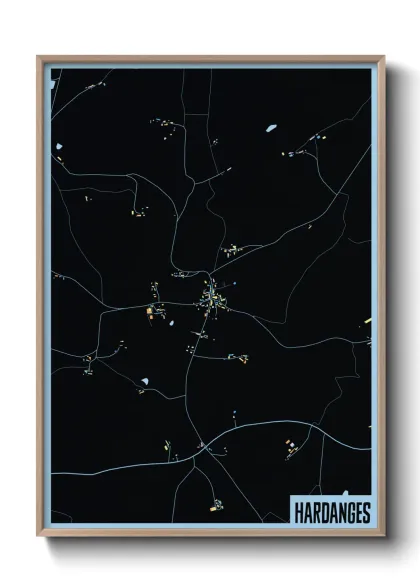 Une affiche de carte sur Hardanges