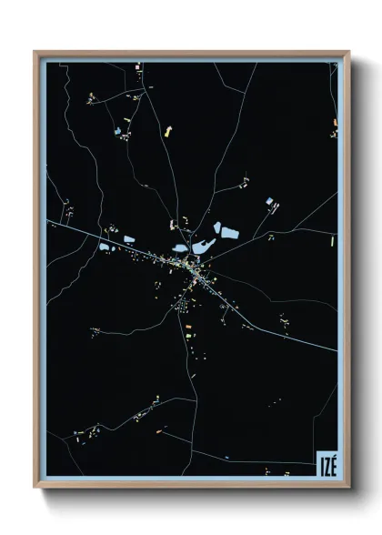 Une affiche de carte sur Izé