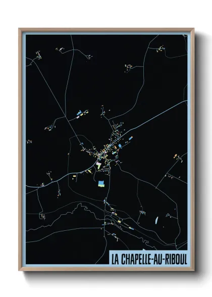 Une affiche de carte sur La Chapelle-au-Riboul