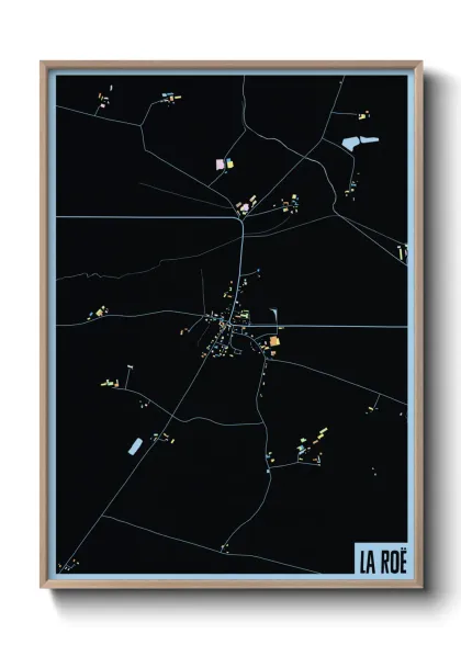 Une affiche de carte sur La Roë