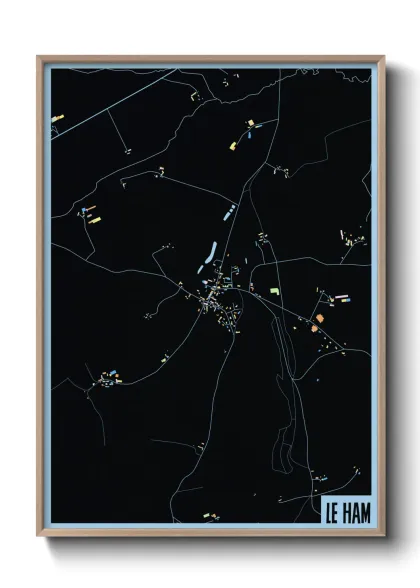 Une affiche de carte sur Le Ham