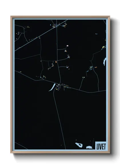 Une affiche de carte sur Livet