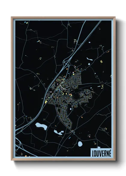 Une affiche de carte sur Louverné