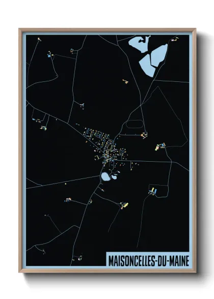 Une affiche de carte sur Maisoncelles-du-Maine