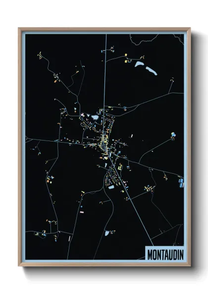 Une affiche de carte sur Montaudin