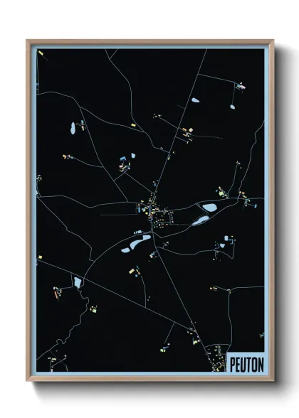 Une affiche de carte sur Peuton