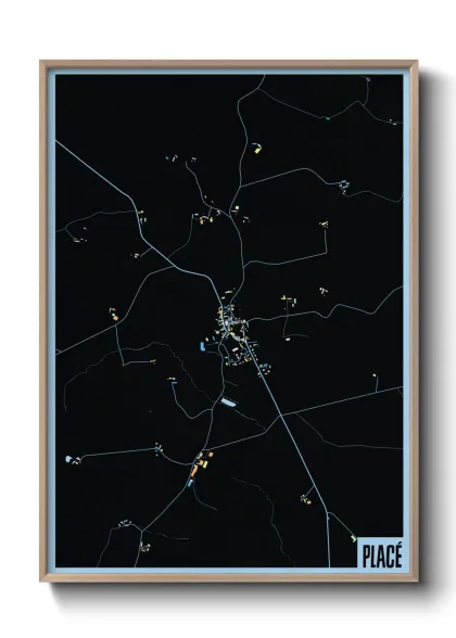 Une affiche de carte sur Placé