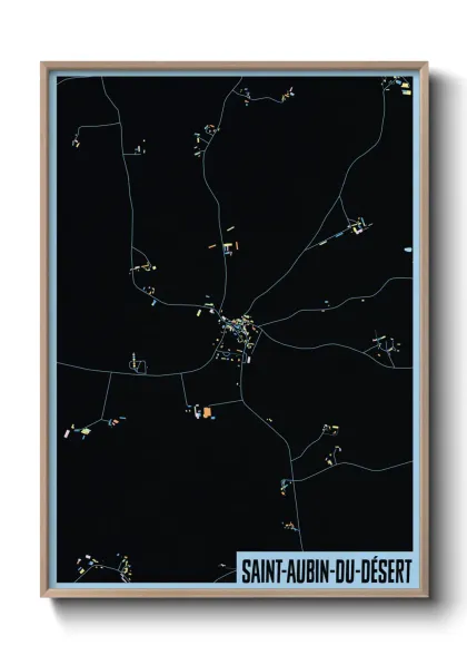 Une affiche de carte sur Saint-Aubin-du-Désert