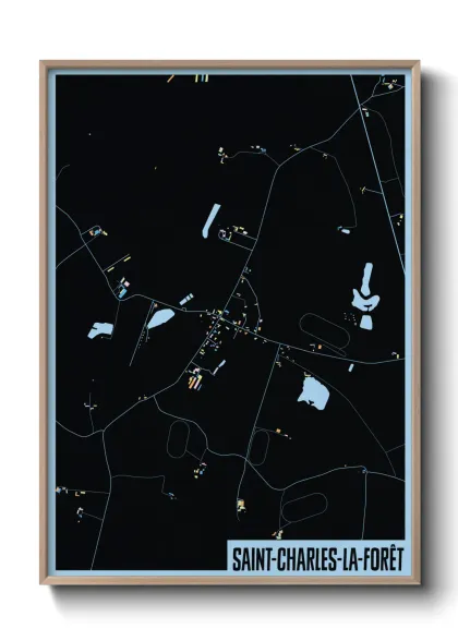 Une affiche de carte sur Saint-Charles-la-Forêt