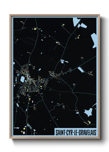 Une affiche de carte sur Saint-Cyr-le-Gravelais