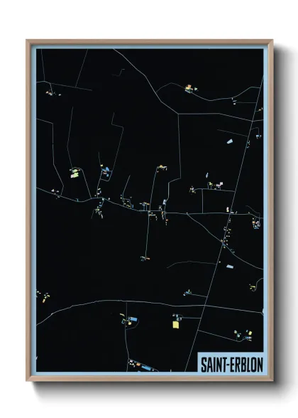 Une affiche de carte sur Saint-Erblon